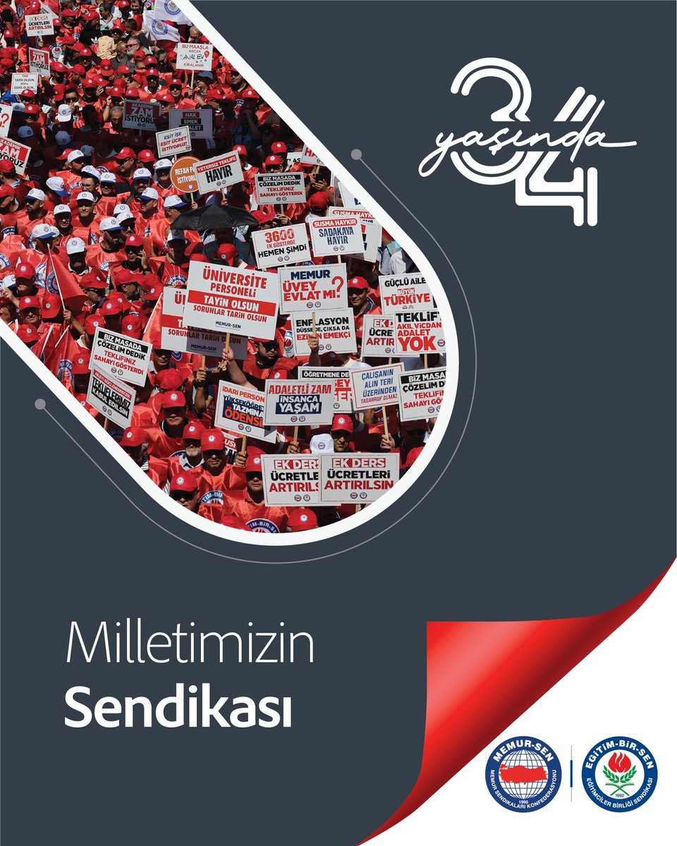 Milli irade düşmanlarının karşısında, milletimizin hizmetinde ve yanındayız.

#EğitimBirSen34Yaşında