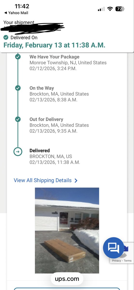 MzVon522's tweet photo. Do NOT &amp; I repeat DO NOT use UPS for delivery of fragile items, I legit watched @UPS  drop my shit in the middle of my DRIVEWAY 🤬 They didn’t even deliver it to my door.  Went to take a pic to file a complaint &amp; the damn driver took the pic himself!  This is from their site https://t.co/dWgMyTy5Y7