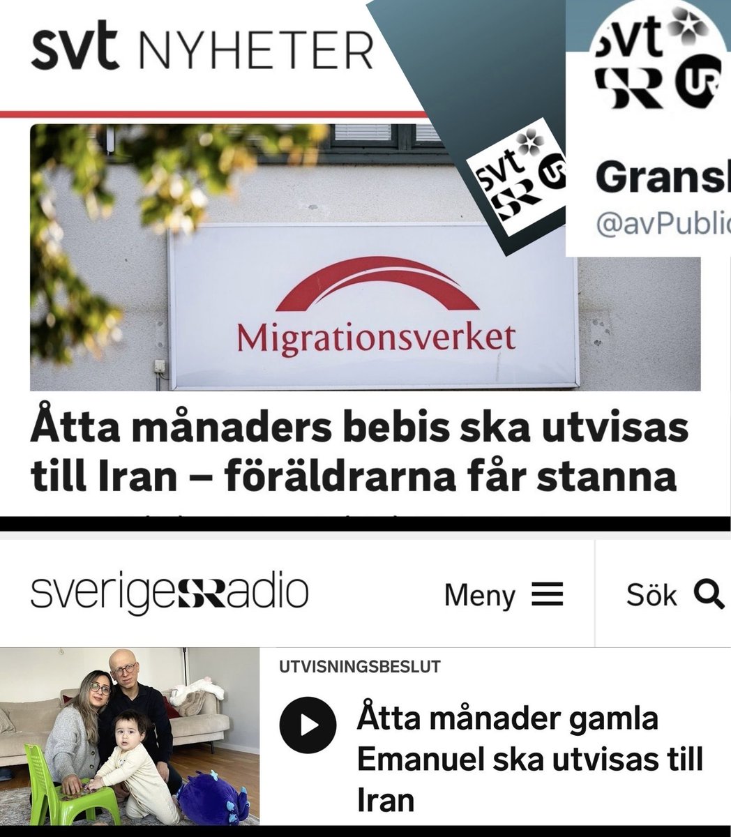 Sveriges Radio och SVT ljuger om bebisutvisning

@Kvartalet:

”Ludvig Aspling, Sverigedemokraternas migrationspolitiske talesperson, menar att Sveriges Radio [och SVT] vilseleder lyssnarna [tittarna/läsarna].

”Här har uppenbarligen föräldrarna inte fått sitt spårbyte förlängt