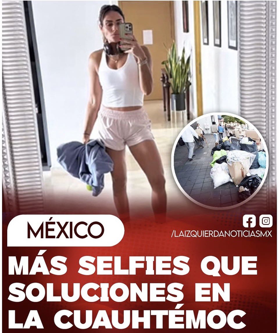 !!VAYA DESCARO!!
Mientras la alcaldía se sumerge en el abandono: basura, baches, inseguridad, ambulantaje y falta de servicios, la tiktokera Alessandra Rojo dedica más tiempo a sus redes, gimnasio y Spa. Recomienda tomar agua, cuando ella debería tomar conciencia.