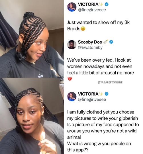 Lady slams a man for his weird comment on her photos.