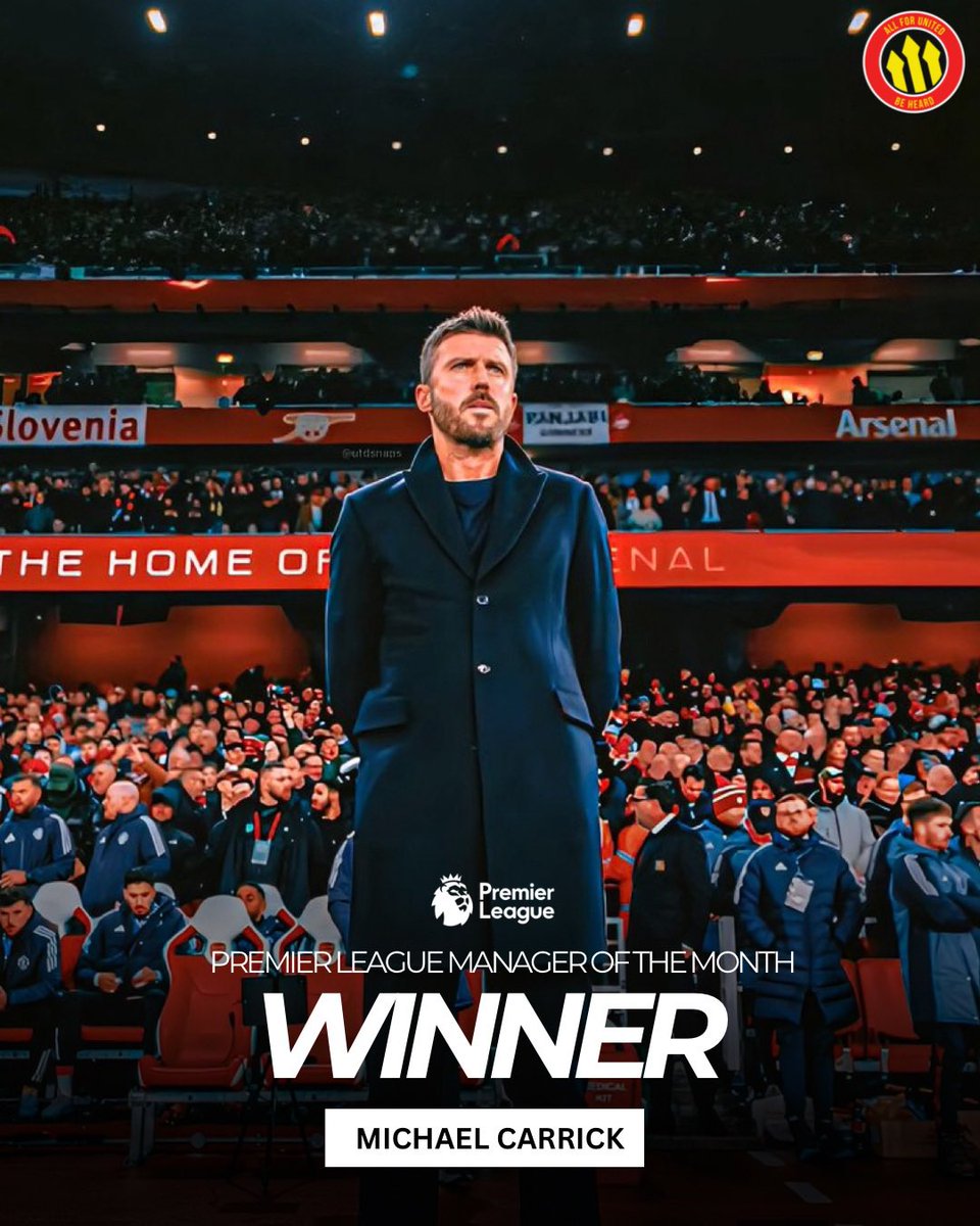 🏆 Congratulations to Michael Carrick on winning the #PL Manager of the Month award for January!

Well deserved, <a href="/carras16/">Michael Carrick</a>! 🙌🏼🔴

#MUFC