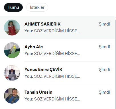 SÖZ VERDİĞİM HİSSEYİ TEKER TEKER GÖNDERMEYE BAŞLADIM

SADECE BEĞENİ VE RT YAPANLARA GÖNDERECEĞİM

BEN SÖZÜMÜ TUTARIM.
