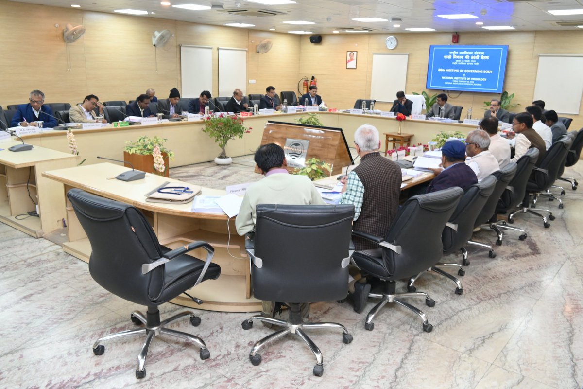 DoWRRDGR_MoJS's tweet photo. Shri V.L. Kantha Rao, Secretary, DoWR, RD&GR, MoJS, chaired the 86th Governing Body Meeting of NIH, Roorkee, reviewing the institute’s progress and its expansion as a premier research organization addressing critical water challenges, including climate change impacts and sustainable resource management, on 13th February 2026.
@NIH_Hydrology