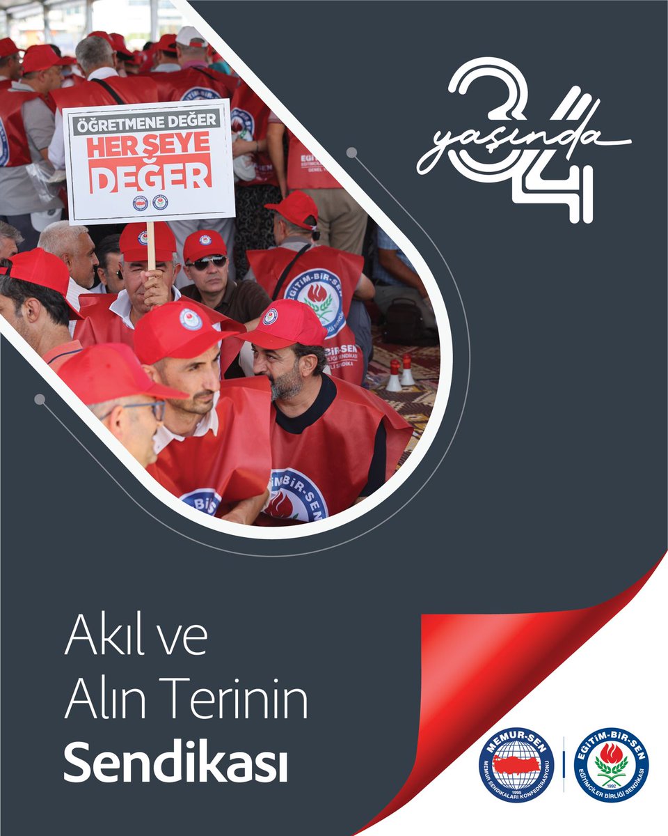 Bilgiyi rehber, alın terini en büyük değer bilerek 34 yıldır sendikal mücadelemizi sürdürüyoruz.

#EğitimBirSen34Yaşında