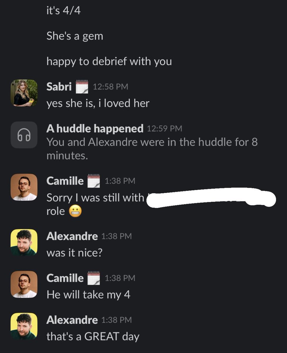 Lo mejor de todo no es tener 2 candidatos con Strong Hire al final del funnel. 
Es que los HM estén tan (o más) contentos que yo 💛