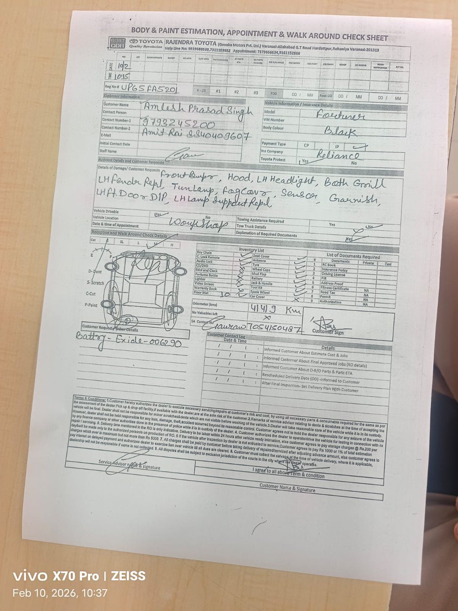 iamishwarpratap's tweet image. 🚨 Disappointed with @ToyotaIndia! My Fortuner's insurance claim stuck, Rajendra Toyota Varanasi delays, citing staff shortage! Paying hefty EMI for 'luxury' service? @ToyotaIndia, resolve ASAP! #ToyotaFortuner #CustomerServiceFail #ResolveMyIssue"