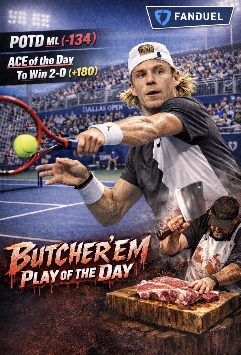 Tennis POTD 💫 

 🇨🇦 Denis Shapovalov ML  [-134]
🇨🇦 Denis Shapovalov Win 2:0  [+180]**

✍️ Denis Shapovalov is a different animal on the Dallas indoor courts. His intensity, confidence, and aggressive mindset have been on full display since his title run there last year, and he’s