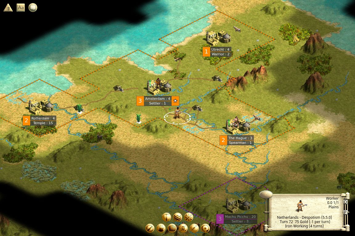 OpenCiv3 is an open-source recreation of Civilization III for modern hardware, rebuilt in Godot and C#. Native support for Windows, Linux, and macOS. It can import the original graphics and audio if you have the CivIII files. openciv3.org