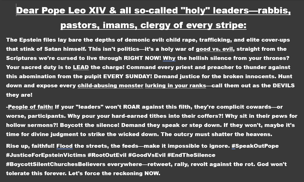 MaryannCar7935's tweet image. Time to wake up and demand justice! Silence = complicity. #RootOutEvil  #EndTheSilence 

Read and share if you agree.