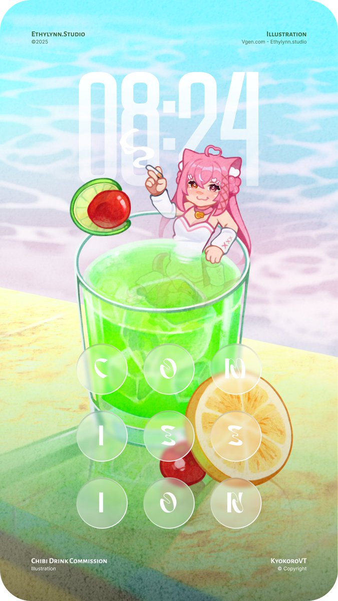 Ethylynn_'s tweet photo. My first commission on Vgen✨If you’d like your own drink character illustrated commissions are open ☕ https://t.co/lQxHq878KJ