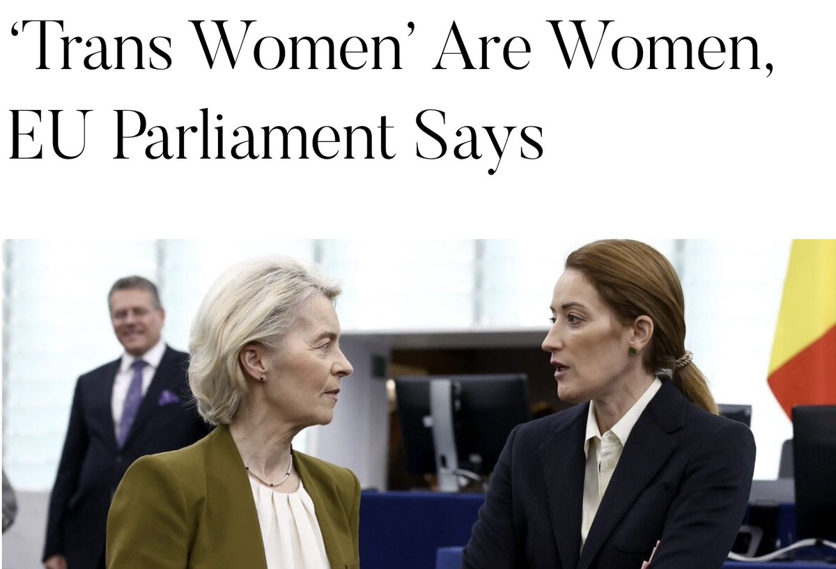 geraldposner's tweet image. 340–141.
That’s the vote by which the European Parliament adopted a resolution yesterday calling for the full recognition of trans women as women across EU policy.

It also rejected an amendment stating that "only biological women can become pregnant."

Read that again.

233 MEPs…