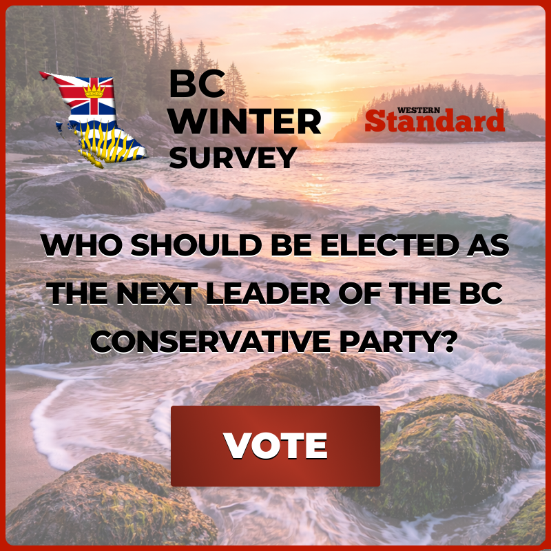 WesternStandard's tweet photo. The BC Conservative leadership race is underway.
Who should lead the party next?

Vote now in the Western Standard BC Winter Survey and make your voice heard.