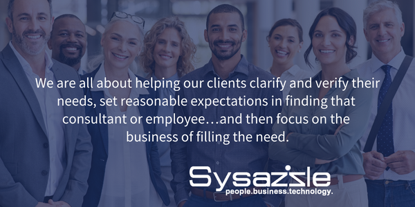 As a company, we are very focused and pride ourselves on being forthcoming and honest with all our clients and consultants. Are you ready to start your project? Contact us:
sysazzle.com
LinkedIn: bit.ly/3MScdEt

#healthcarestaffing #itcareers