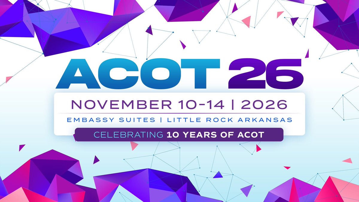 🎉 ACOT 26 is official — and it’s our 10-YEAR ANNIVERSARY! 🎉

📅 November 10–14, 2026
📍 Embassy Suites | Little Rock, AR

We’re pulling out all the stops. Bigger ideas, stronger connections, and a celebration worthy of a decade of ACOT.

Exhibitor registration is now open!!