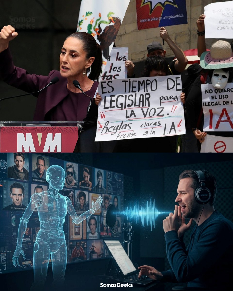 MÉXICO ANUNCIA LEY PARA PROTEGER A ACTORES DE DOBLAJE DE LA IA 🎙️🛡️ La presidencia de México ha comunicado la creación de una iniciativa de ley destinada a salvaguardar los derechos de los profesionales del doblaje.

La normativa estipula que la voz humana será considerada una