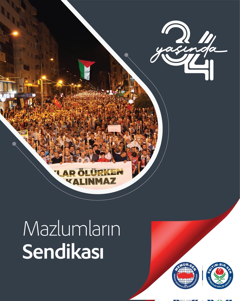 ❤Bugünün ve yarının Sendikası 
❤Kalıcı iş ve eylemlerin sendikası
❤Gençlerin Sendikası
❤Emeğin Sendikası
❤Mazlumların Sendikası
#EğitimBirSen34Yaşında