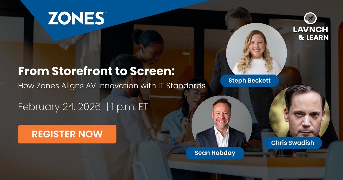 Consistency and uptime are critical in multi-site AV deployments. This session explores how <a href="/Zones/">Zones, LLC</a> applies enterprise IT standards to ProAV while driving reliability at scale. 

Register here:lavnch.com/lavnch-and-lea…

#AVtweeps