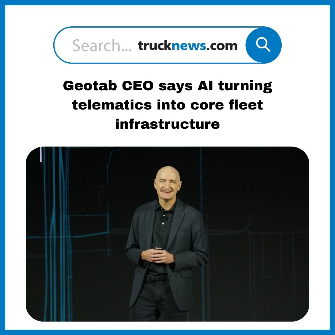 Todaystrucking's tweet image. Some #fleets are walking away from certain #trucks — not because of fuel economy or service costs — but because the #telematics systems behind them are not robust enough, Geotab founder and CEO Neil Cawse said 
trucknews.com/transportation…
#AI #FleetManagement
