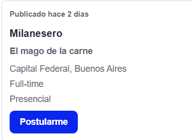 VeroR_Akd's tweet photo. Llevo un tiempo largo registrada en varias pág para ver siempre posibilidades de cambio o sumar laburos extras, con info real y CV.
Se vé q el algoritmo les falla xq me llegaron sugerencias de postulación para "CARNICERO" asiq se los comparto por si le sirve a alguno😃
#Bumeran https://t.co/qJ5NoAdo28