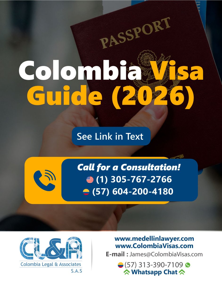 VISADOS's tweet photo. Planning your move to Colombia? A solid visa guide helps you understand requirements, timelines, and legal options so you can transition smoothly and confidently. 

Reach out to us for professional guidance and full support throughout your visa process. https://t.co/B8MuveTJgr https://t.co/7c5aqzGIn9