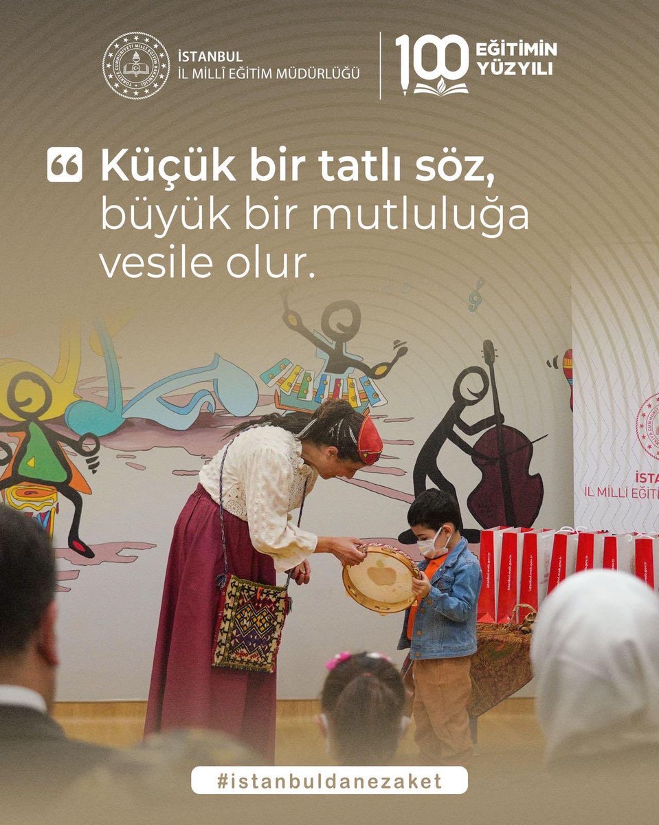Küçük bir tatlı söz, büyük bir mutluluğa vesile olur.
<a href="/istanbulilmem/">İstanbul İl Millî Eğitim Müdürlüğü</a> 
<a href="/MucahitYentur/">Murat Mücahit Yentür</a> 
<a href="/sislimem/">Şişli İlçe Millî Eğitim Müdürlüğü</a> 
#istanbuldanezaket