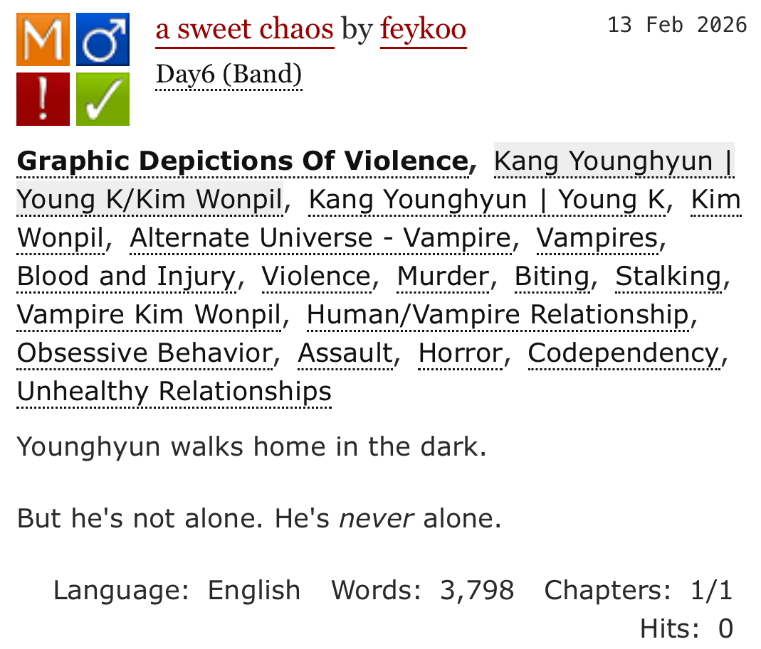 — a sweet chaos

⏾⋆.˚  archiveofourown.org/works/79397191

#youngpil #영필