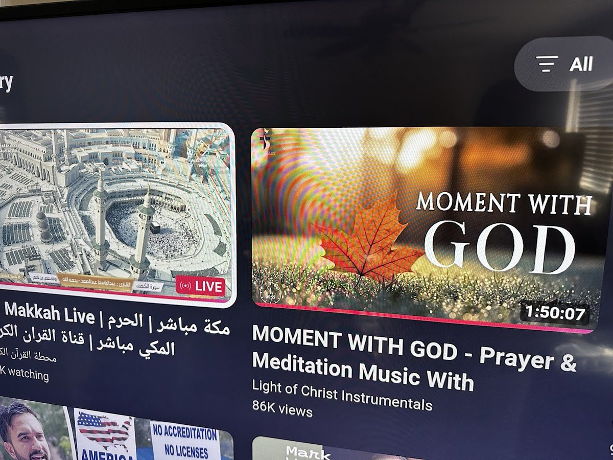 My wife plays worship music on YouTube every morning in the living room, usually before I’m even awake. Today? I woke up to the Muslim call to prayer. We definitely don’t play that. Absolute algorithm fail 😆🙄