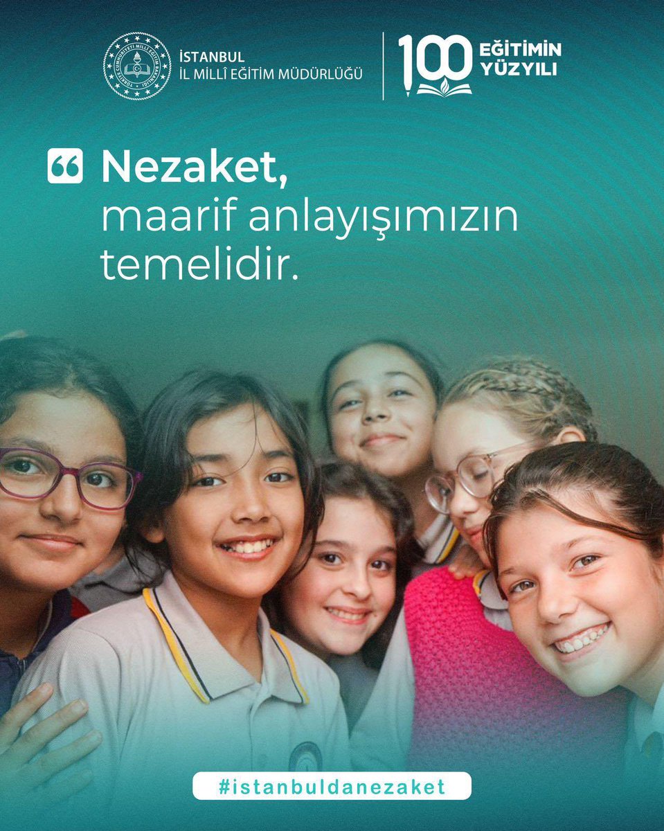 Okul ikliminden toplumsal hayata uzanan nezaket kültürünü hep birlikte güçlendiriyoruz.

#istanbuldanezaket

<a href="/tcmeb/">Millî Eğitim Bakanlığı</a><a href="/Yusuf__Tekin/">Yusuf Tekin</a>
<a href="/MucahitYentur/">Murat Mücahit Yentür</a>
<a href="/istanbulilmem/">İstanbul İl Millî Eğitim Müdürlüğü</a>