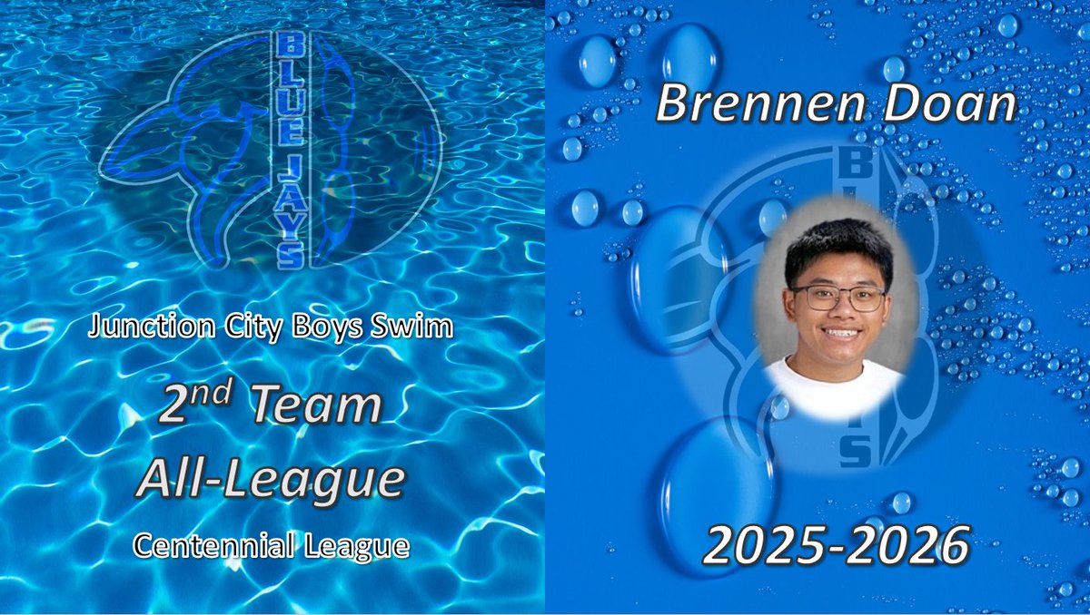 JCHSBLUEJAYSWIM's tweet photo. Here are the following Centennial League "All-League" swimmers for the 2025-2026 swim season. 
@BlueJays_AD
@USD475
@GorgesAnthony
@JCBlueJayNation
@JCHSOnline
@CL_Athletics https://t.co/DOuoqrQZLP