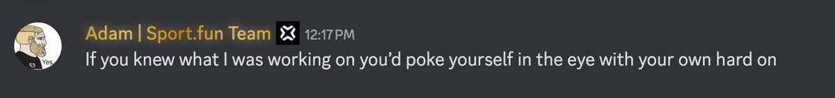 Yes he is the founder of <a href="/sportfun/">Sport.fun</a> 🫡