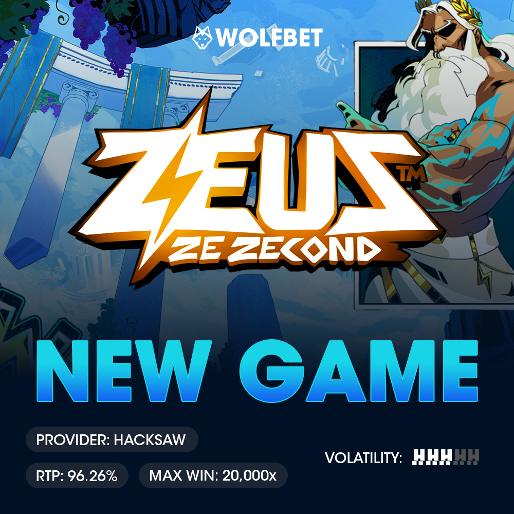 Zeus Ze Zecond is now live on WOLFBET ⚡

Forge your path alongside the god of gods in Zeus Ze Zecond and win up to 20,000x your bet 💸

❤️ + 🔁 + Comment your username!