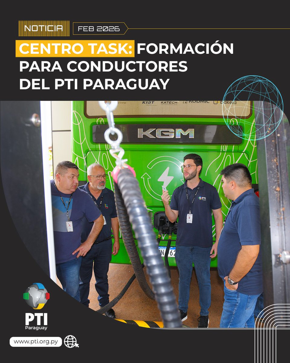Conductores del PTI Paraguay fortalecen sus capacidades en movilidad eléctrica 🚍⚡

Más información ℹ️: pti.org.py/centro-task-pa…