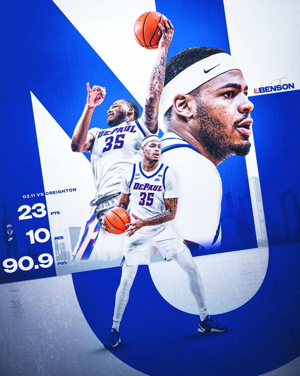 Had his way in the paint @NJ_Rudd7 😤

Highest field goal percentage ever by a Blue Demon with 10 or more field goal attempts ‼️