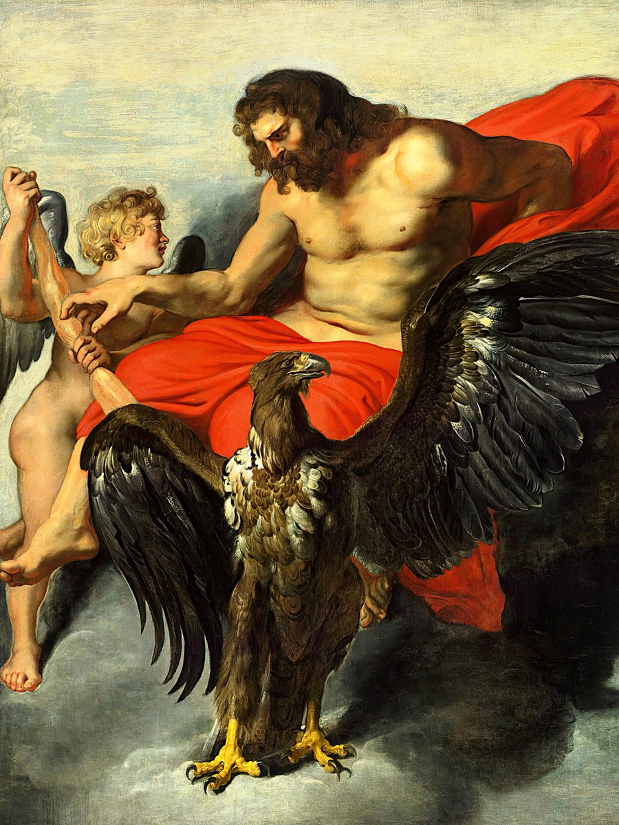 "Cupid Supplicating Jupiter" (ca. 1611–15) 
By Peter Paul Rubens. (1577-1640) 🖌️🌹
Flemish painter. Mythology.