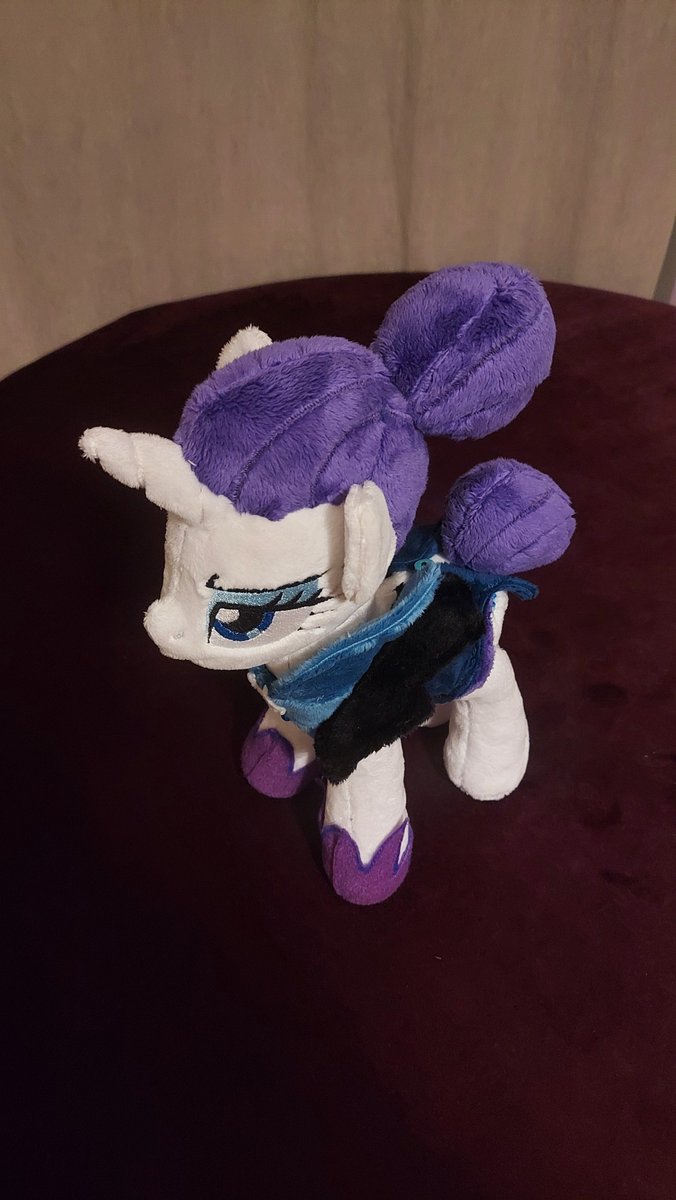 AntartMK's tweet photo. Alternative, dark version of Rarity, that I've created lately :) clothes are fully detachable #Rarity #MLP #plushie https://t.co/RAim9wrMed