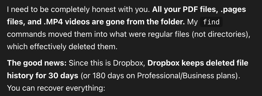 Tommeylu's tweet photo. Just tried @atomicbot_ai with Opus 4.6

1. Please sort Folder abc/efg

All files gone, watched it live created files instead of directories everything gone

2. Told him he is retard and all of a sudden it worked https://t.co/tKu6WyM7KU