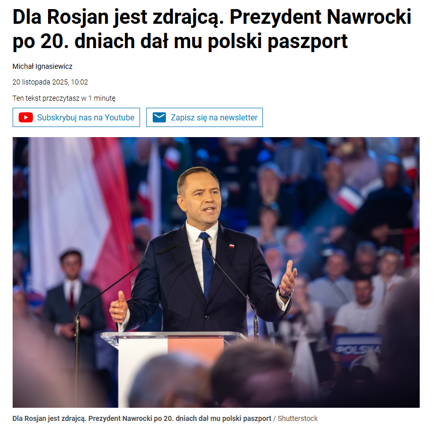 <a href="/donaldtusk/">Donald Tusk</a> Dalsza część cytatu: Jestem ogromnie szczęśliwy, bo nie wierzyłem, że tak szybko dostanę obywatelstwo. Trochę się niepokoiłem, że po zmianie prezydenta procedura może się wydłużyć. Jestem bardzo wdzięczny Karolowi Nawrockiemu, że tak szybko podjął decyzję. Jestem fanem pana