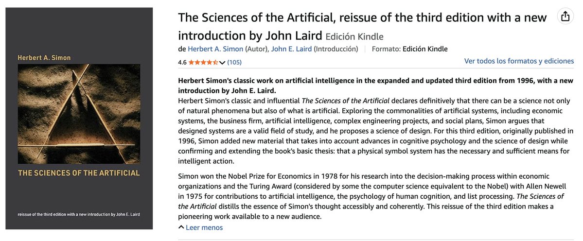 Voy a publicar mis interpretaciones y aplicabilidades de este libro en el ámbito de la ingeniería de software con la inteligencia artificial.

The Sciences of the Artificial - Herbert A. Simon