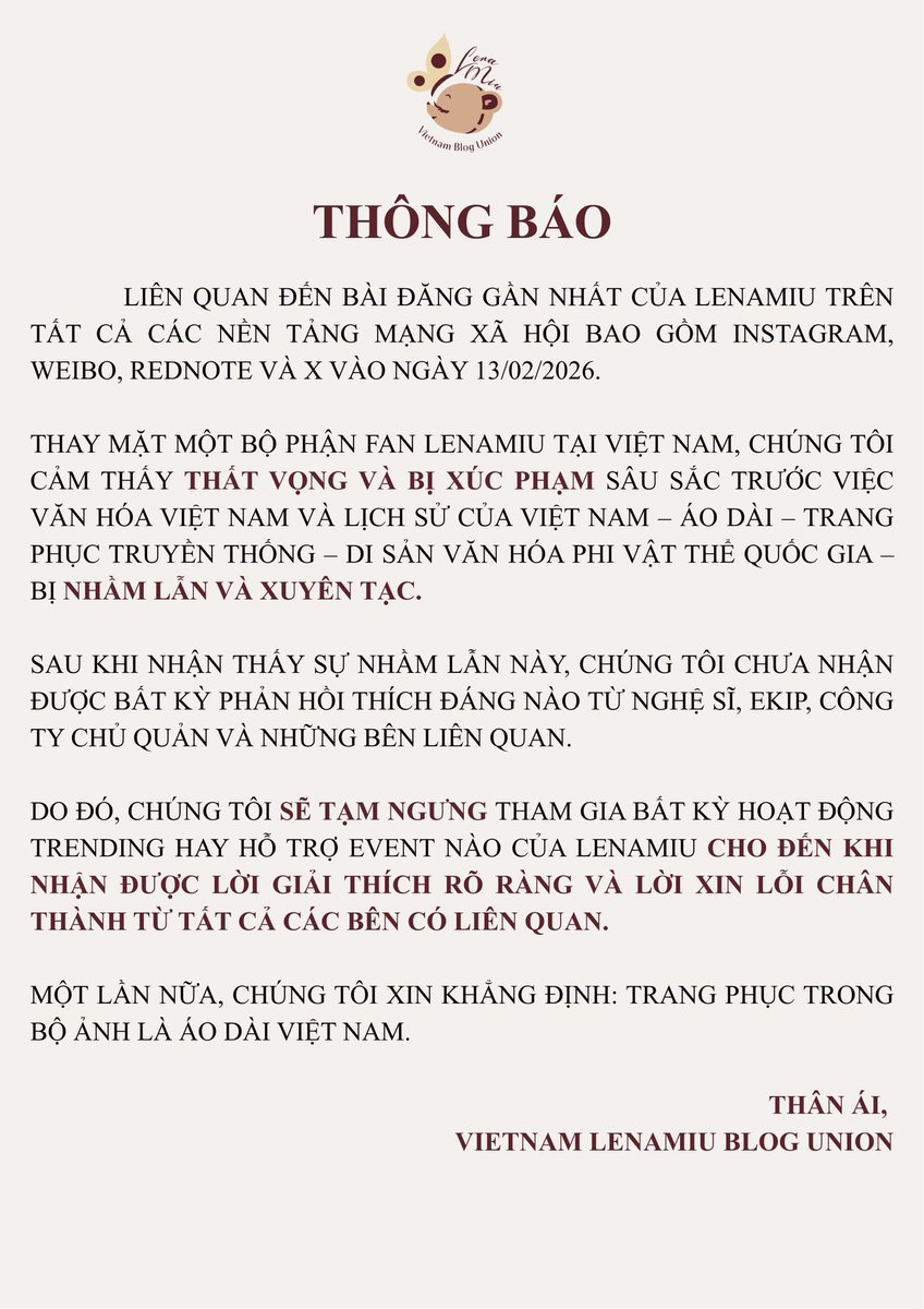 Dear 
<a href="/lena__lorena/">Lalinalena 🦋</a> <a href="/miunatshaa/">Natsha T.🧸</a>
<a href="/LenaMiu_CH3/">LenaMiu CH3 Official</a> <a href="/Ch3Plus/">3Plus</a>
 <a href="/Ch3Thailand_33/">Ch3Thailand</a> <a href="/We3gether/">We3gether</a>
 
THÔNG BÁO TỪ FAN VIỆT NAM

ANNOUCEMENT FROM VIETNAM

#LenaMiu #ลีน่าหมิว