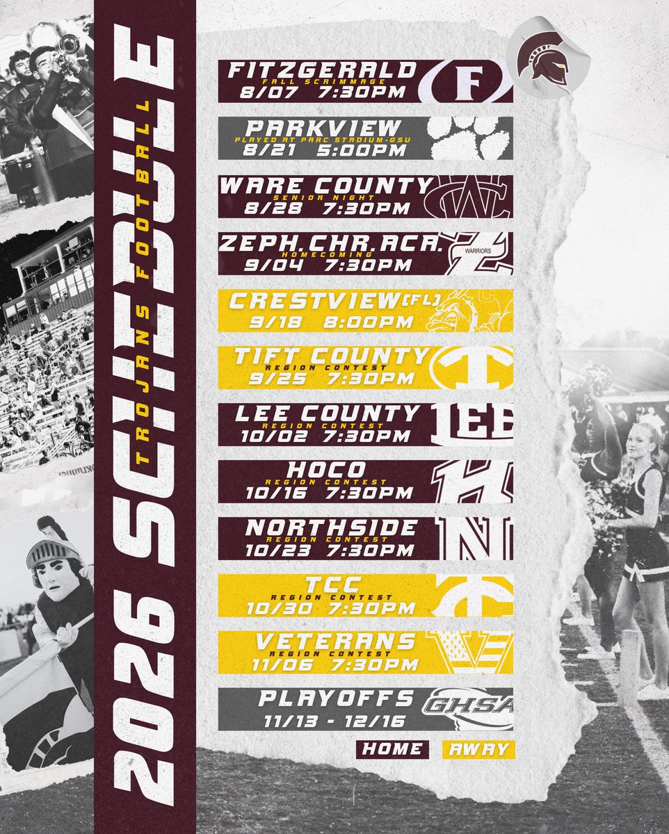 coffee_trojans's tweet image. *Its Official*

2026 Trojans Football Schedule 

See You In The Fall! 

#CRAWL | #ALLHAIL | #TROJANS⚔️