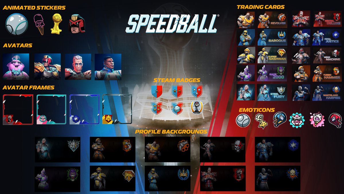 The Speedball Steam Point Shop has been updated 🪙
Grab your Avatars, Stickers, Emoticons and More 
reb.to/SteamPointsShop