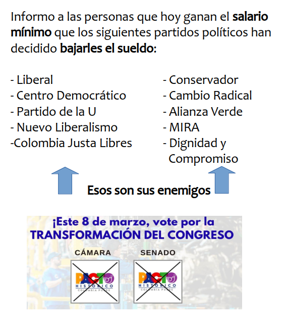 Informo a las personas que hoy ganan el salario mínimo que los siguientes partidos han decidido bajarles el sueldo: