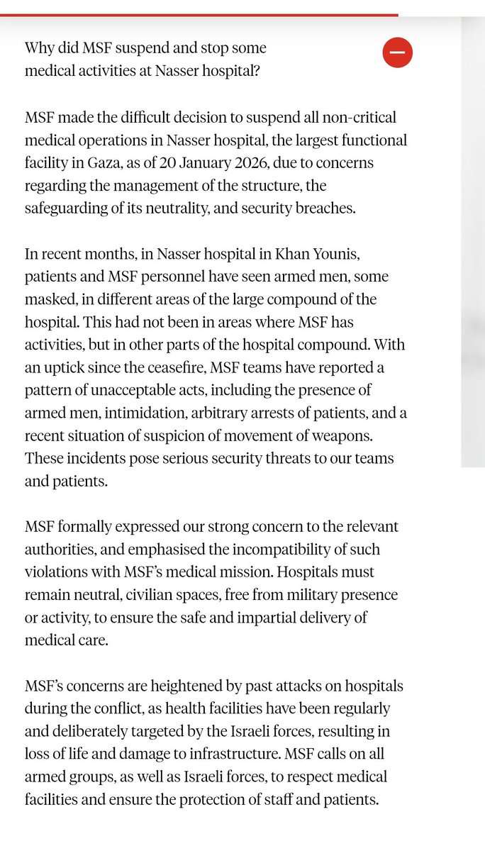 🚨 BREAKING: Nach über zwei Jahren räumt Ärzte ohne Grenzen nun ein, dass die Hamas das Nasser-Krankenhaus als operative Terrorbasis genutzt hat. Diese Einschätzung kommt sehr spät, vor allem wenn man bedenkt, dass bereits seit Langem zahlreiche Hinweise, Berichte und
