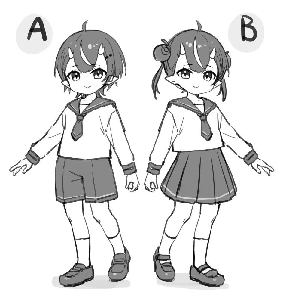 先日言ってたロリショタ化するよ
どっちの服がいいか選んでリプで教えてね（ﾌｫﾛﾜｰさん限定!!）
↓の絵くらいの落書き予定だけど元気だったら色もつけるかな　※モデル：月守