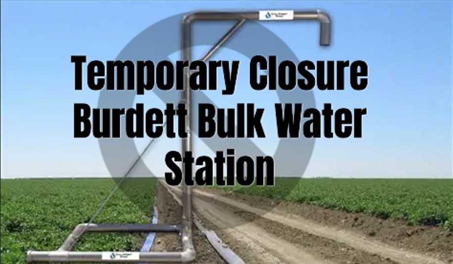 𝗡𝗼𝘁𝗶𝗰𝗲 - 𝗕𝘂𝗿𝗱𝗲𝘁𝘁 𝗕𝘂𝗹𝗸 𝗪𝗮𝘁𝗲𝗿 𝗦𝘁𝗮𝘁𝗶𝗼𝗻 𝗖𝗹𝗼𝘀𝘂𝗿𝗲
Please be advised that the Burdett Bulk Water Station/Terminal will be temporarily out of service starting February 17, 2026, until August 15, 2026, due to the Highway 3 twinning and the relocation of