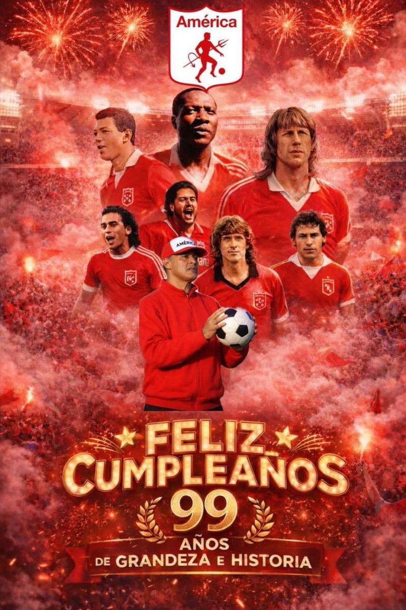 JulioFalcioniDT's tweet image. Feliz cumpleaños 99 a mi querida familia Americana @AmericadeCali  #99años #AmericaDeCali