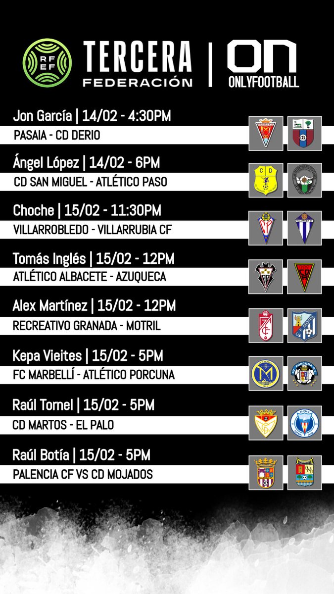 Partidos de #3RFEF esta jornada. 💪🏽