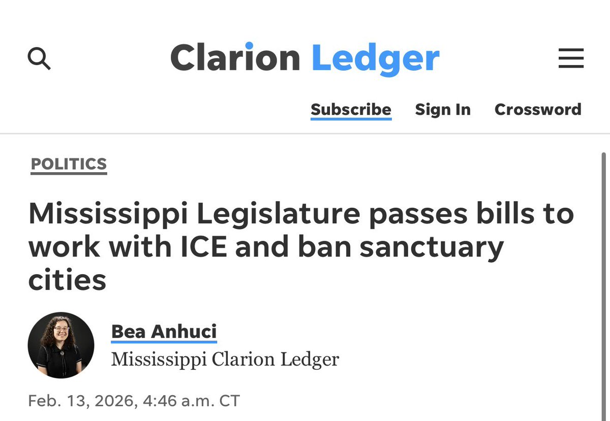 🚨 Breaking: Mississippi House passes bill banning sanctuary cities and mandating local cooperation with ICE!