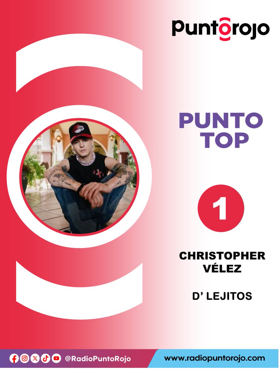 Disfrutamos del #PuntoTop 🎵🎼🎶
#Felicidades
<a href="/christophervele/">Christopher Velez 🔺</a> 
#DLejitos 🫂